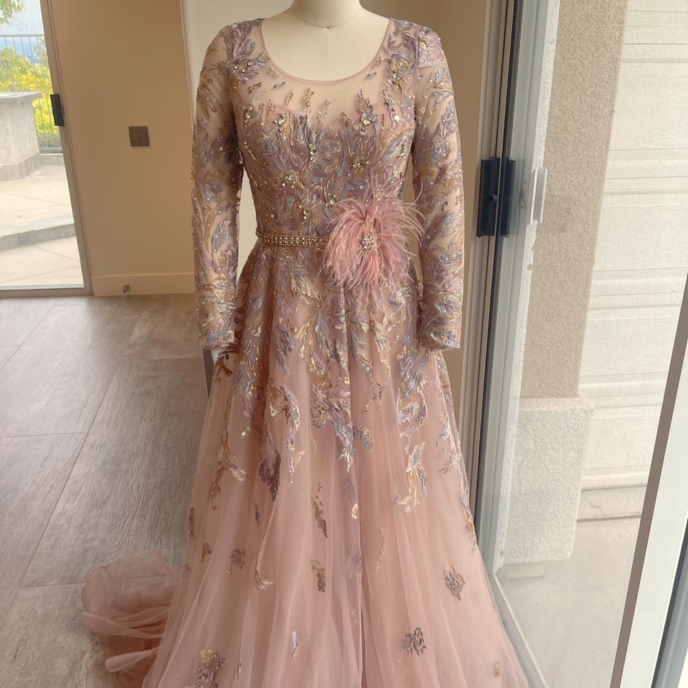 Pastel color embellished gown